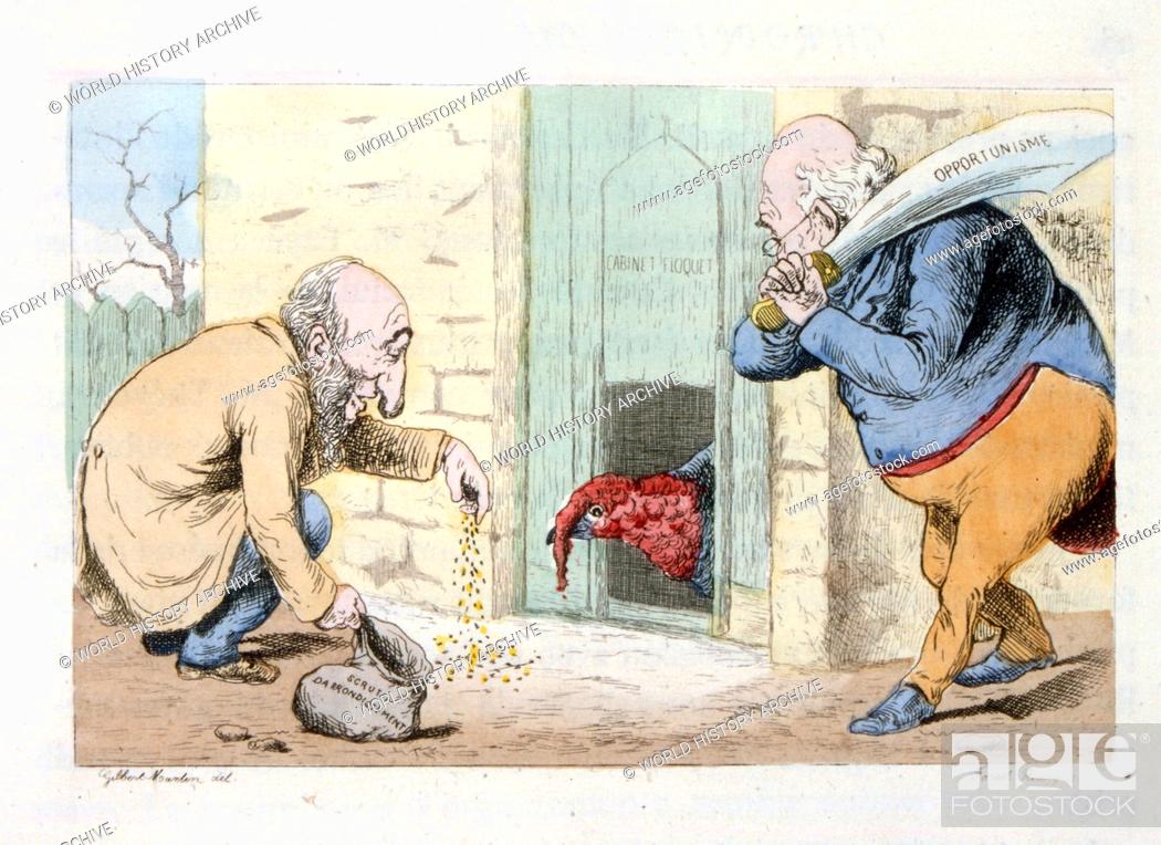 Political cartoon satirising the dangers for the government of France and  the rivalry of Floquet and..., Stock Photo, Picture And Rights Managed  Image. Pic. IAM-WHA_131_0446 | agefotostock