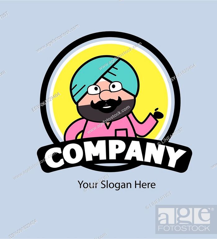 Cartoon Cute Sardar as Company Logo, Stock Vector, Vector And Low Budget  Royalty Free Image. Pic. ESY-061829404 | agefotostock