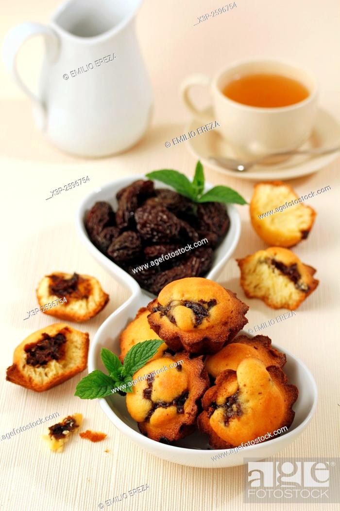 Stock Photo: Prunes muffins.