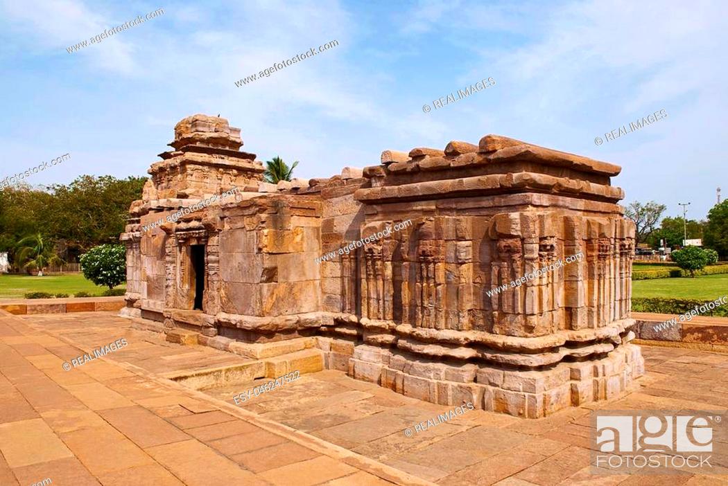 Stock Photo: Suryanarayana temple, Aihole, Bagalkot, Karnataka, India. Galaganatha Group of temples.