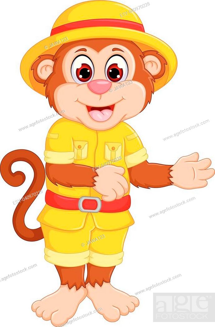 vector illustration of cute monkey cartoon standing with dance and smiling,  Stock Vector, Vector And Low Budget Royalty Free Image. Pic. ESY-040970228  | agefotostock