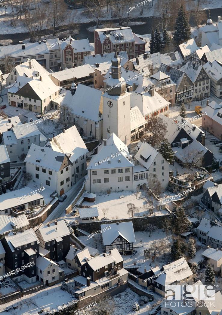 Stock Photo: Aerial view, old town of Arnsberg, Sauerland area, North Rhine-Westphalia, Germany, Europe.