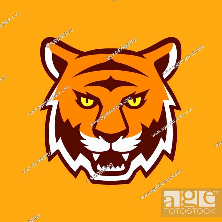 Tiger head illustration, sport mascot or team logo. Traditional comic  cartoon style, Stock Vector, Vector And Low Budget Royalty Free Image. Pic.  ESY-047693702 | agefotostock