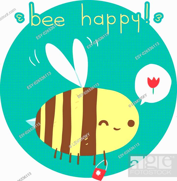 The vector greeting card with cartoon funny bee for ui, web games, tablets,  wallpapers, and patterns, Stock Vector, Vector And Low Budget Royalty Free  Image. Pic. ESY-026536113 | agefotostock