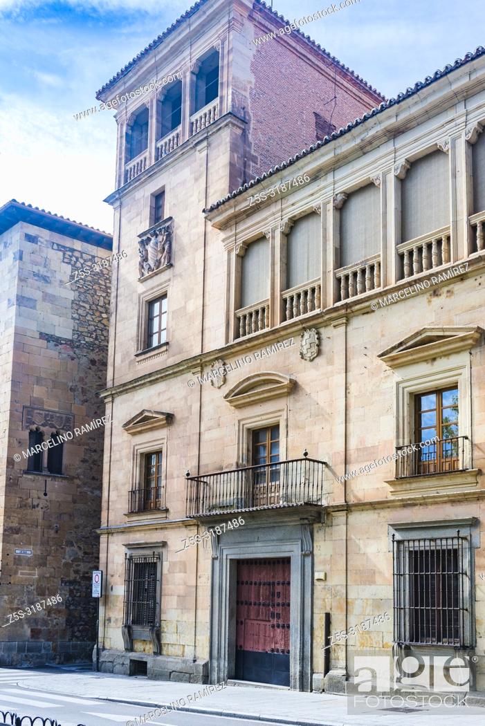 Stock Photo: The palace of Orellana, also known as the Palace of the Marquis of the Conquest or the Marquis of Albaida, is an interesting example of classicist architecture.