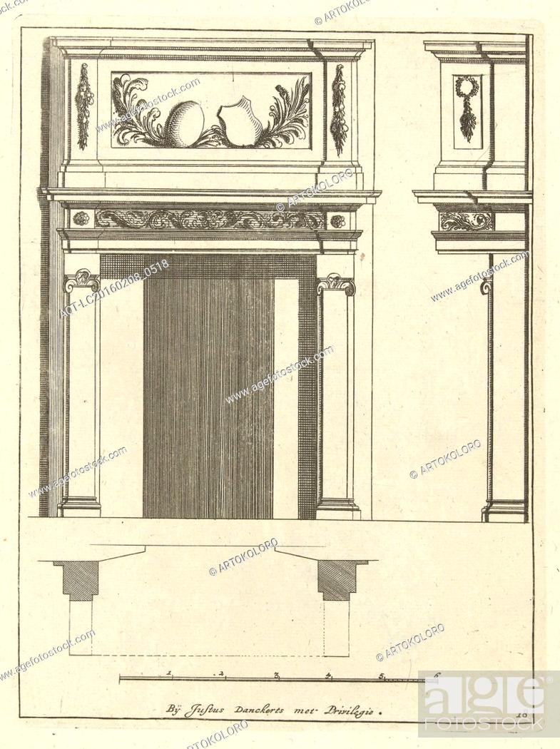 Stock Photo: Interior, decoration, design, ornament, ornamental, architecture, Cornelis Danckerts (I), Pieter Jansz. Post, Justus Danckerts, c. 1675 - c. 1686.