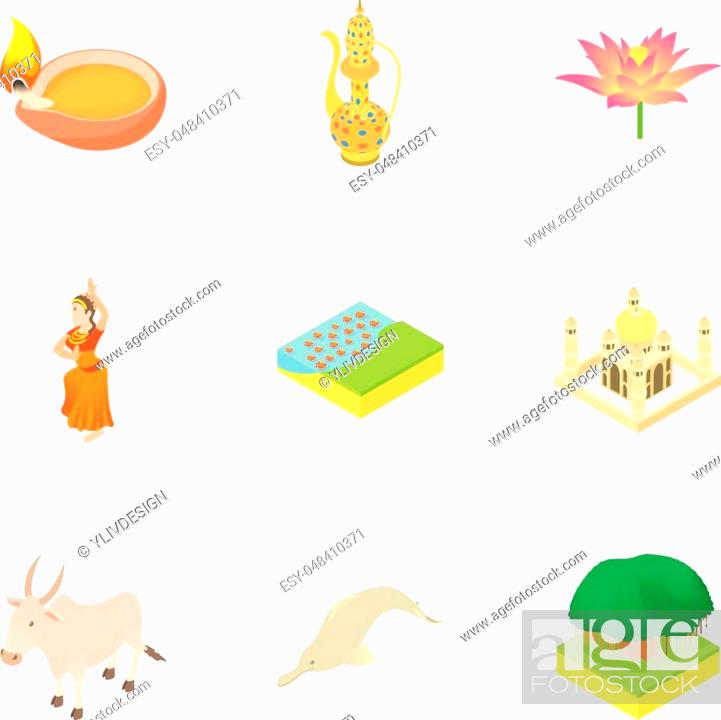 Tourism in India icons set. Cartoon illustration of 9 tourism in India  vector icons for web, Stock Vector, Vector And Low Budget Royalty Free  Image. Pic. ESY-048410371 | agefotostock