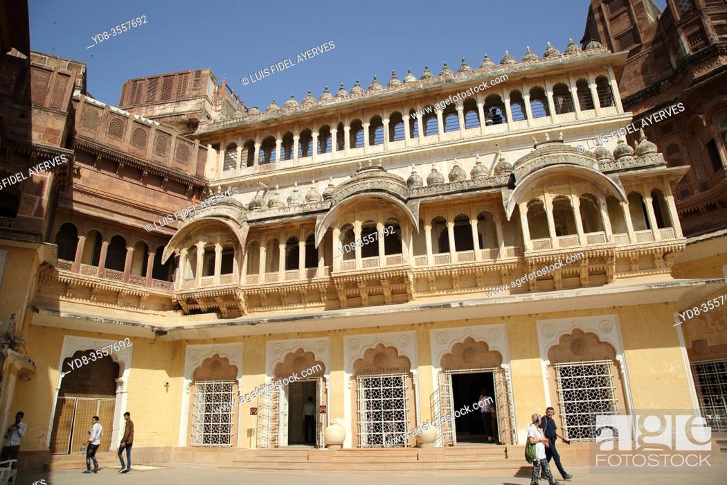 Stock Photo: Mehrangarh Fort located in Jodhpur, Rajasthan, is one of the largest forts in India.