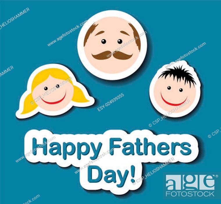 Fathers day card with stickers, Stock Vector, Vector And Low Budget Royalty  Free Image. Pic. ESY-024939355 | agefotostock