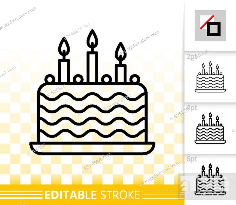 Birthday Cake Line Icon Outline Vector Symbol Illustration Pixel Perfect  Editable Stroke Stock Illustration  Download Image Now  iStock