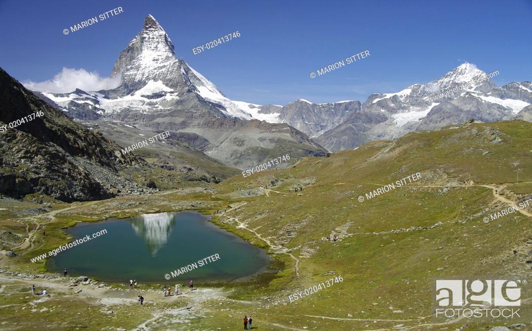 Stock Photo: Matterhorn - Riffelsee.