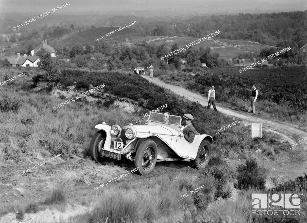 Stock Photo: 1935 Riley Imp 2-seater sports taking part in the NWLMC Lawrence Cup Trial, 1937. Artist: Bill Brunell.