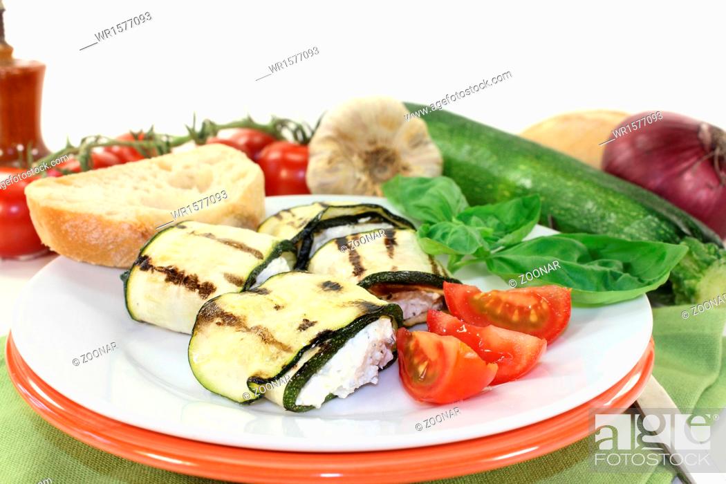 Stock Photo: zucchini rolls.