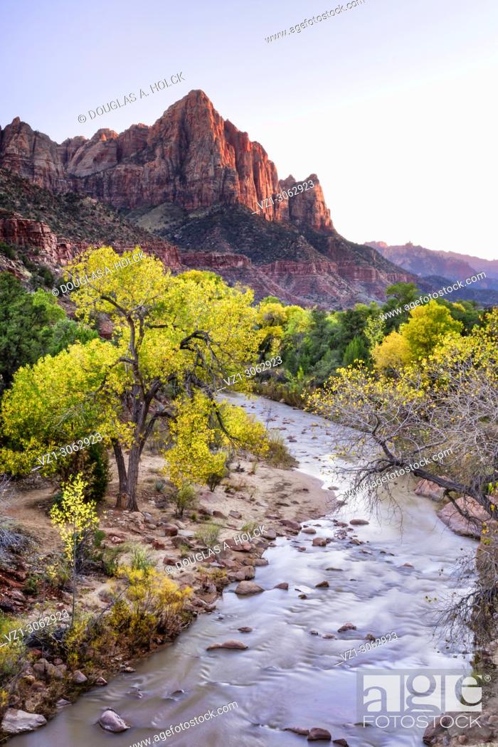 Stock Photo: The Watchman Zion National Park.
