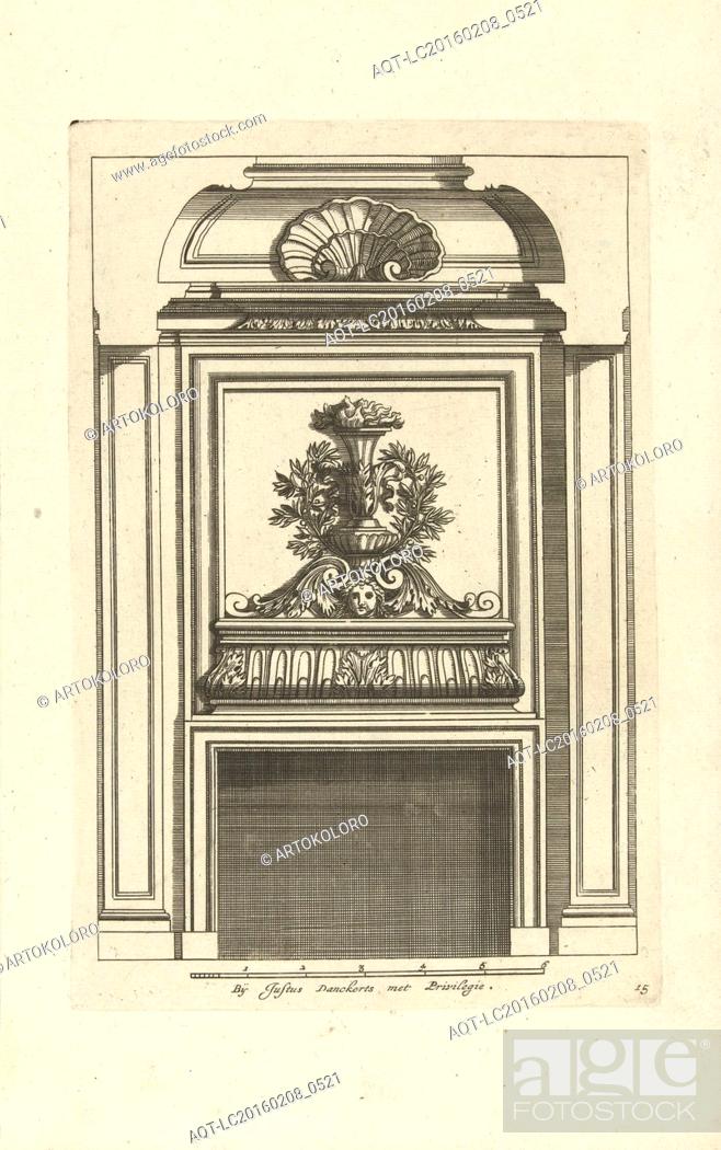 Stock Photo: Interior, decoration, design, ornament, ornamental, architecture, Jean Lepautre, Justus Danckerts, c. 1675 - c. 1686.