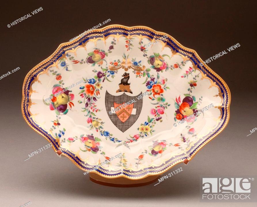 Stock Photo: Worcester Royal Porcelain Company. Dessert Dish - About 1790 - Worcester Porcelain Factory Worcester, England, founded 1751.