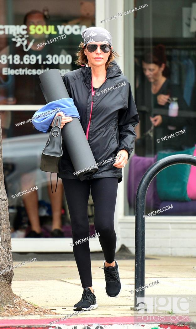 Stock Photo: Lisa Rinna leaves yoga on a rainy day in Los Angeles Featuring: Lisa Rinna Where: Los Angeles, California, United States When: 30 May 2018 Credit: WENN.