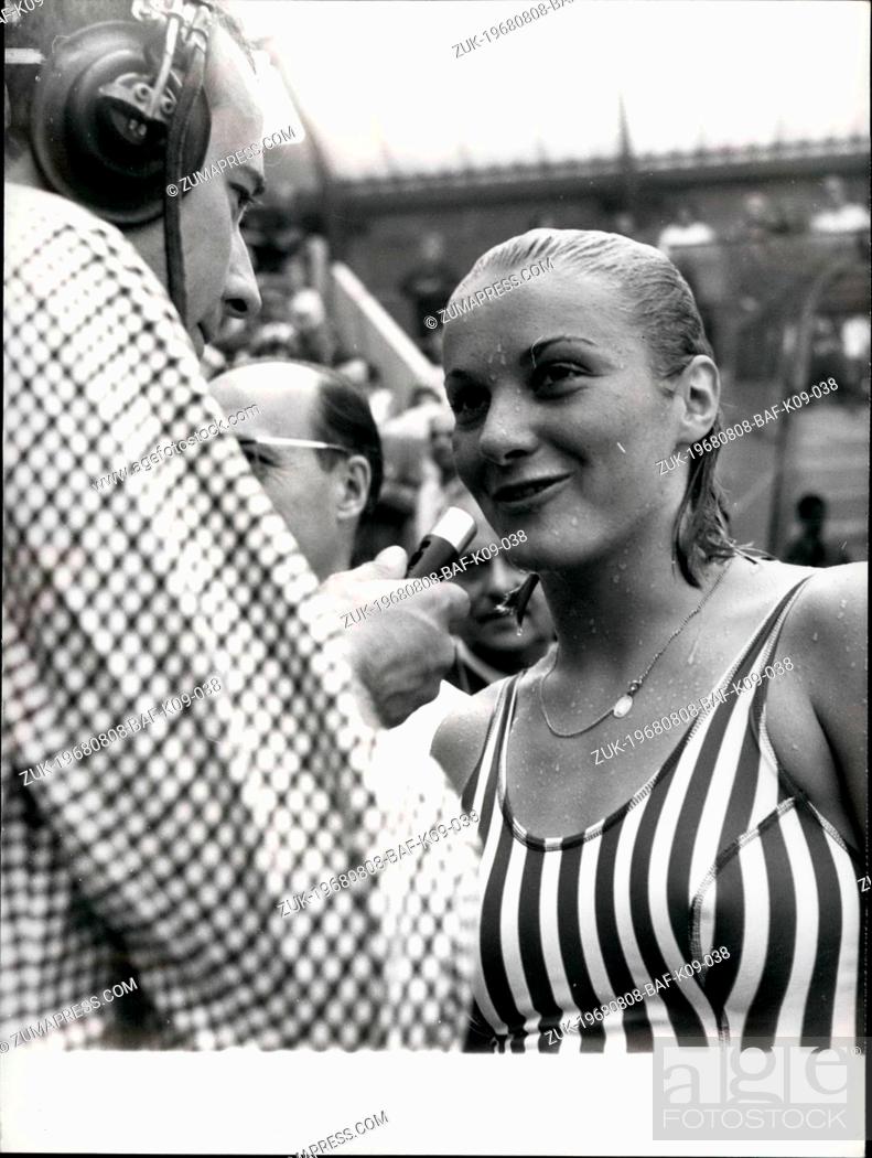 Stock Photo: Aug. 08, 1968 - Claude Mandonnaud: Olympic Hope: Claude Mandonnaud, One Of The French Top Girl Swimmers, Has Revived The French Hope For Olympic Medals In The.