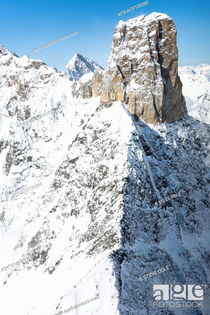 Stock Photo: Farnham Tower, the highest peak in the Purcell Mountains, British Columbia.