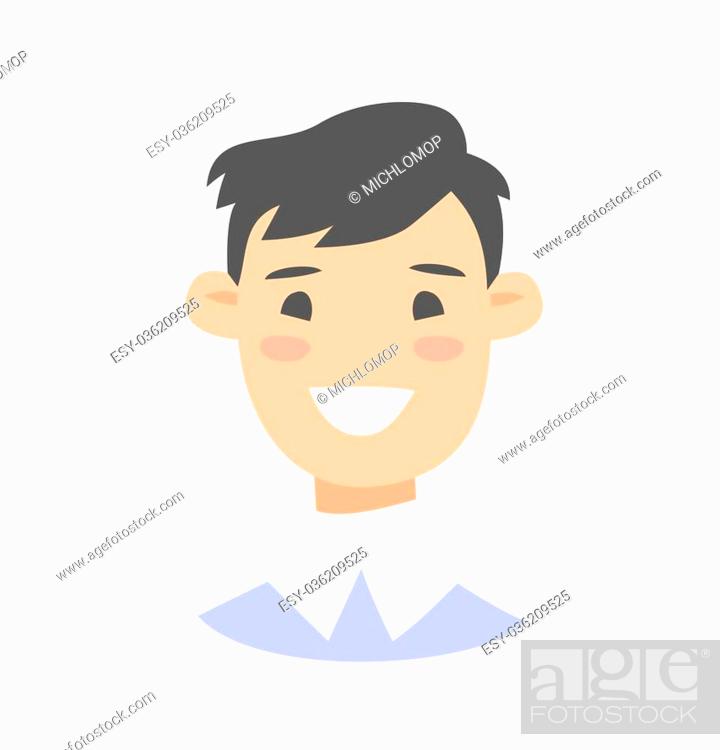 Young asian male character. Cartoon style people icon. Isolated guys  avatar, Stock Vector, Vector And Low Budget Royalty Free Image. Pic.  ESY-036209525 | agefotostock