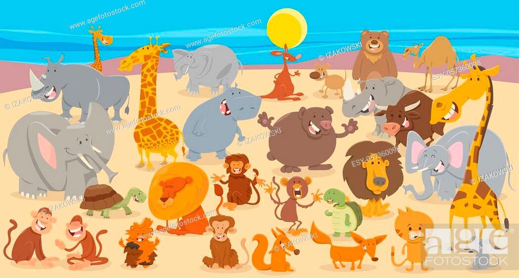 Cartoon Illustration of Cute Wild Animal Huge Comic Characters Group, Stock  Vector, Vector And Low Budget Royalty Free Image. Pic. ESY-057360098 |  agefotostock