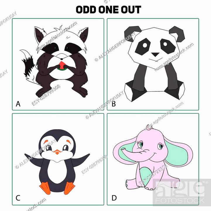Odd one out child game cartoon doodle hand drawn vector illustration, Stock  Vector, Vector And Low Budget Royalty Free Image. Pic. ESY-028799308 |  agefotostock
