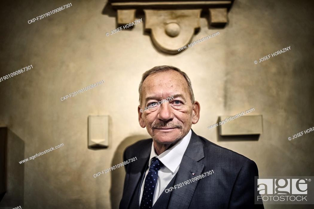 Stock Photo: ***FILE PHOTO*** Jaroslav Kubera (Civic Democrats, ODS), Chairman od the Senate of the Czech Republic, poses for the photographer in the seat of the Senate in.