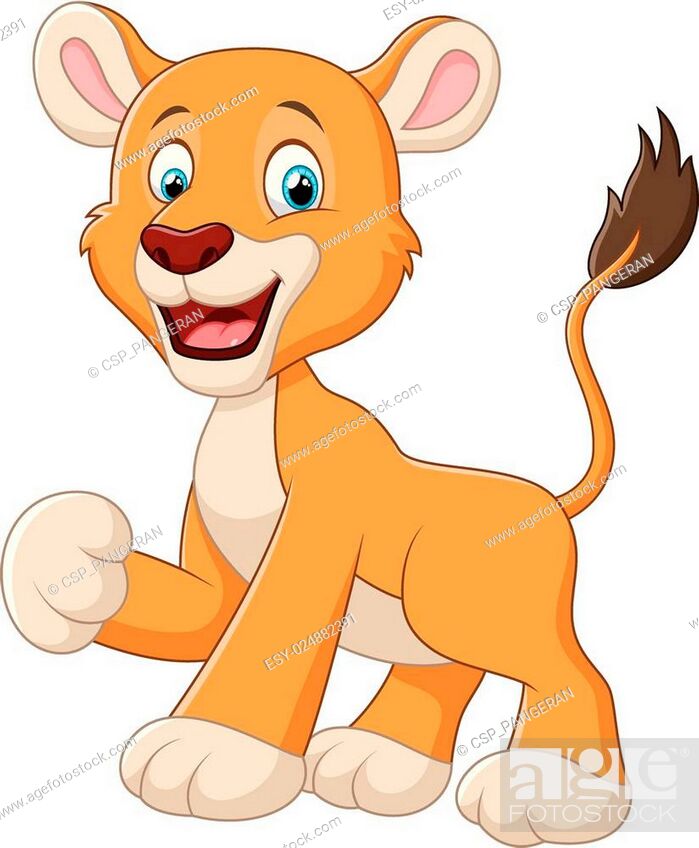 Funny lion cartoon waving, Stock Vector, Vector And Low Budget Royalty Free  Image. Pic. ESY-024882391 | agefotostock