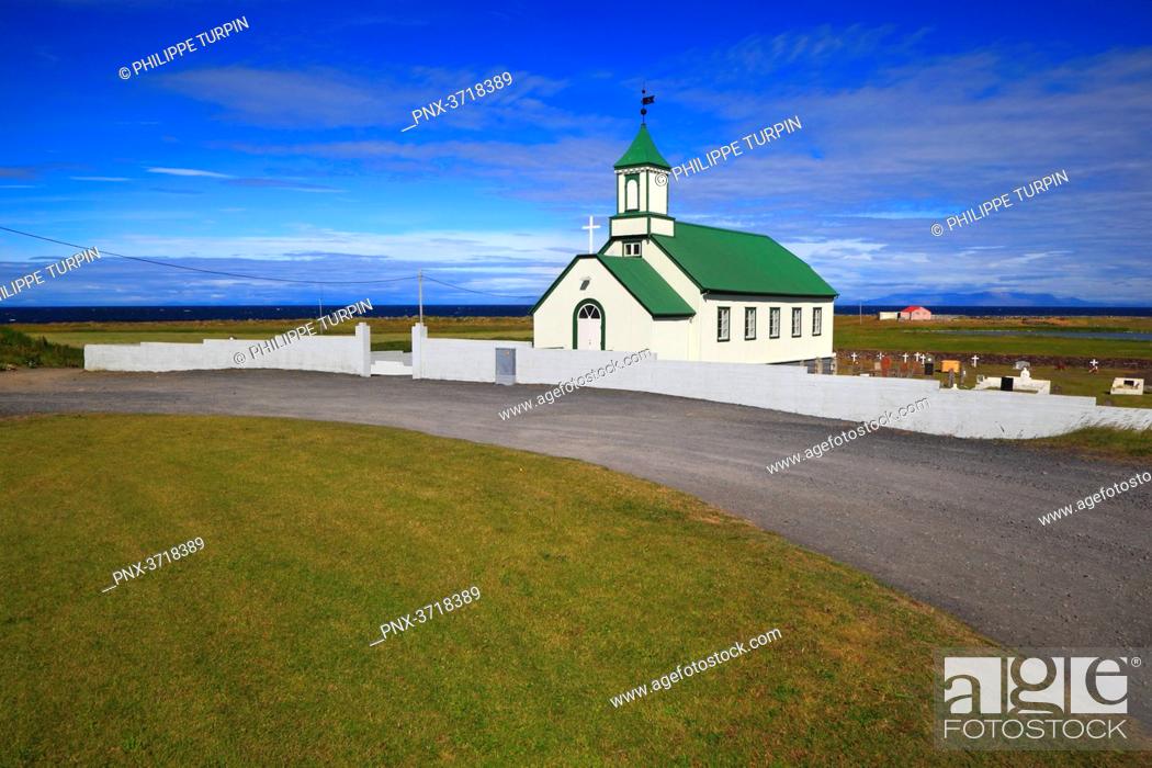 Stock Photo: Iceland, Sudurnes, Gardur. Church.