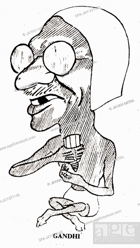 Cartoon of Mahatma Gandhi with salt shaker in hand, Gujarat, India, Asia,  1930, Stock Photo, Picture And Rights Managed Image. Pic. DPA-JAY-271142 |  agefotostock