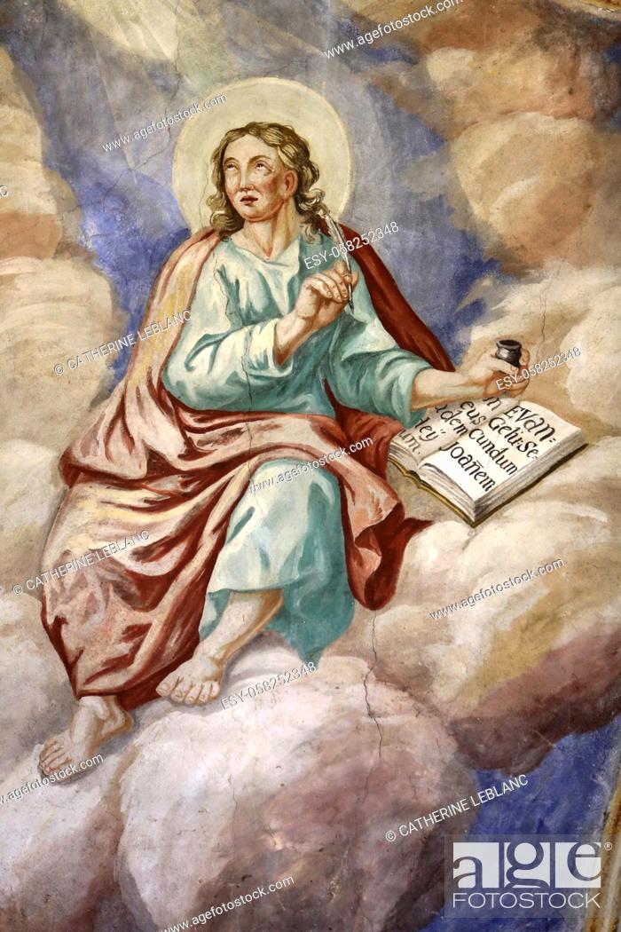 Imagen: John the Apostle. Mural painted between 1785 and 1787 by Leonardo Isler. 1759-1837. (Leonard ISLER-Invenit and Pinxit 1787).
