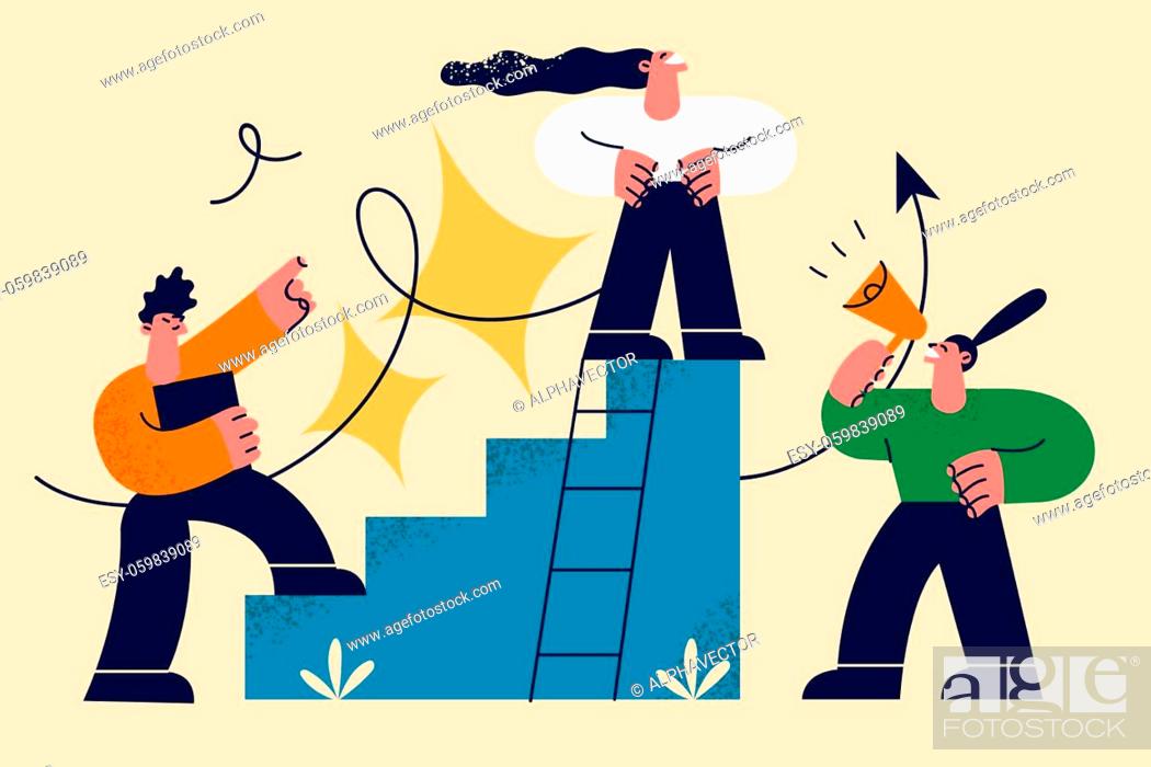 Career, development, growth in work concept. Business people cartoon  characters climbing corporate..., Stock Photo, Picture And Low Budget  Royalty Free Image. Pic. ESY-059839089 | agefotostock