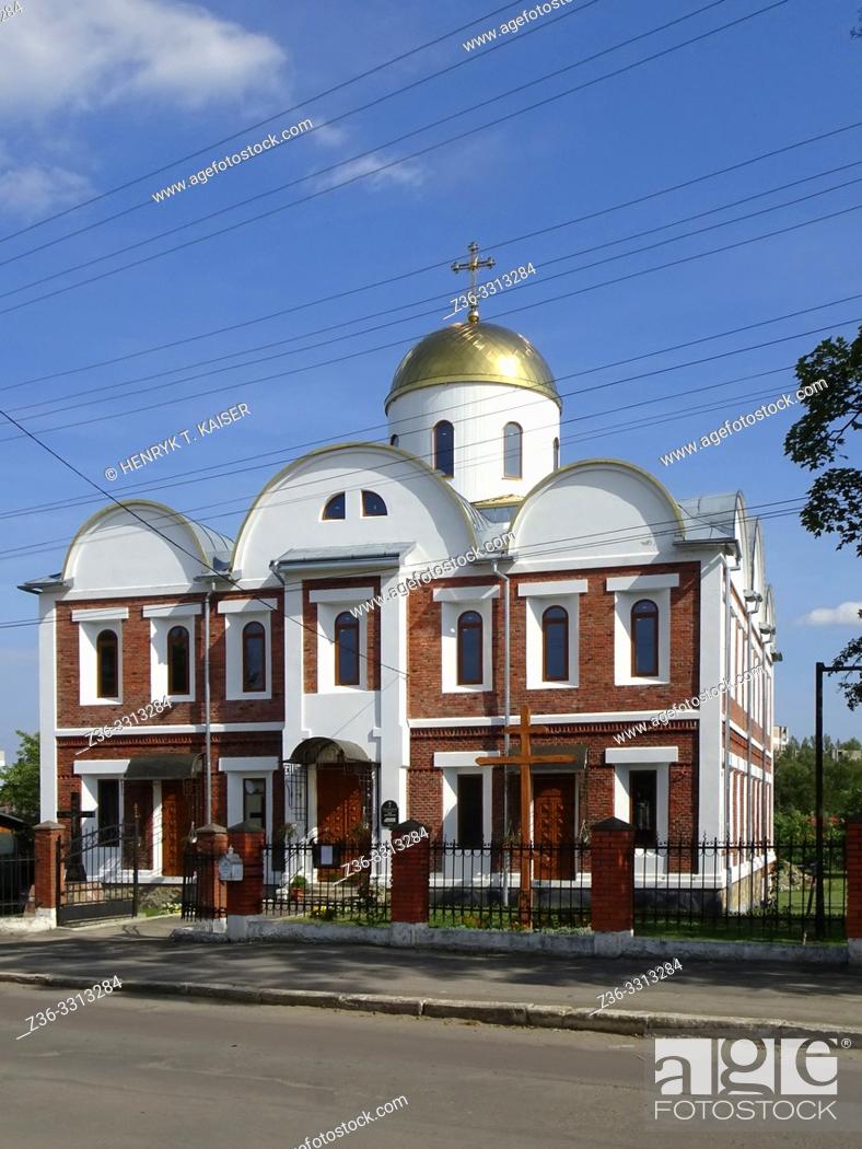 Stock Photo: Cathilic church in Boryslav, Ukraine.