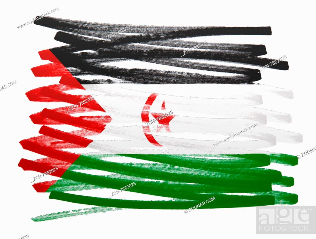Stock Photo: Flag illustration made with pen - Western Sahara.