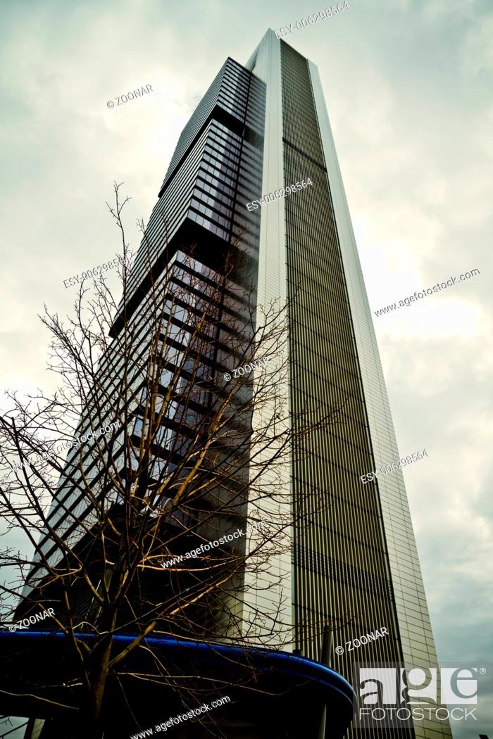 Stock Photo: Crystal Tower, skyscraper of Madrid, placed in financial zone , four modern skyscrapers (Cuatro Torres), Spain.
