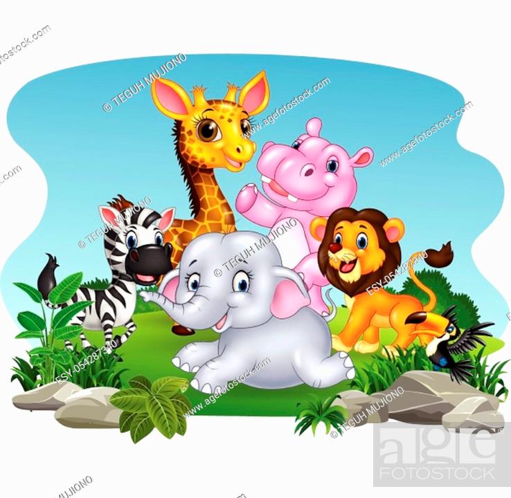 Cartoon wild animals in the jungle, Stock Vector, Vector And Low Budget  Royalty Free Image. Pic. ESY-054287340 | agefotostock
