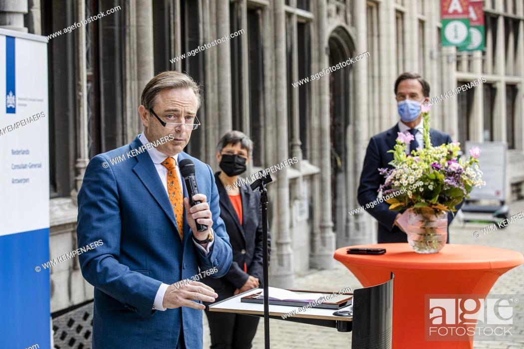 Stock Photo: Antwerp Mayor Bart De Wever delivers a speech at the opening of a new office of the Consulate-General of the Netherlands in Antwerp, Thursday 24 June 2021.