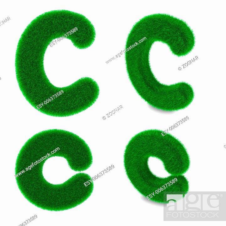Stock Photo: Letter C made of grass.