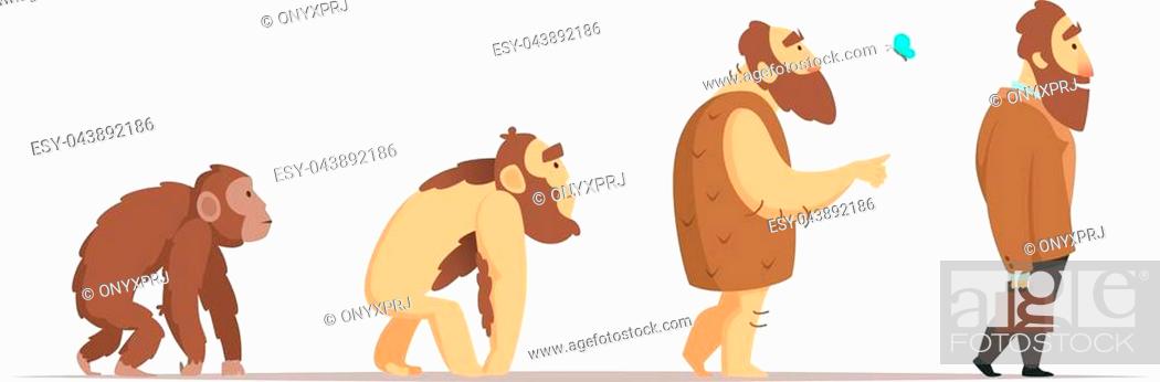 Biology evolution of homo sapiens. Vector characters in cartoon style,  Stock Vector, Vector And Low Budget Royalty Free Image. Pic. ESY-043892186  | agefotostock
