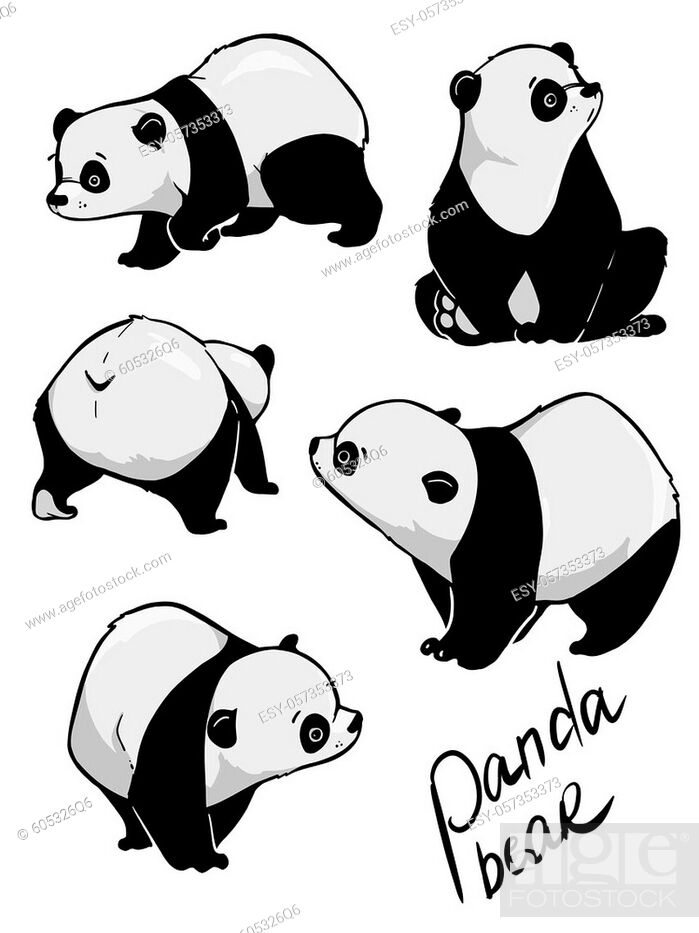 hand drawing cute panda. Cartoon character of big mammal animal, Stock  Vector, Vector And Low Budget Royalty Free Image. Pic. ESY-057353373 |  agefotostock