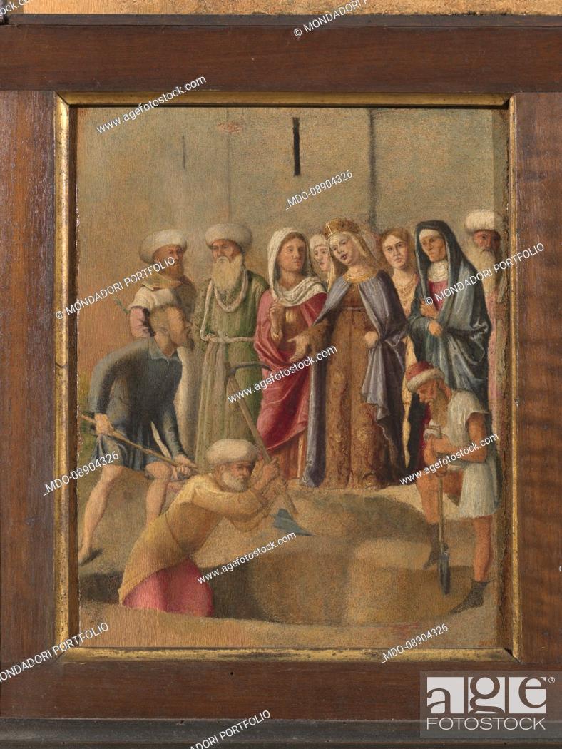 Stock Photo: Cima da Conegliano, Sant'Elena and Costantino on the sides of the Cross and predella with the stories of the discovery of the Cross, 1501-1503, 16th century.
