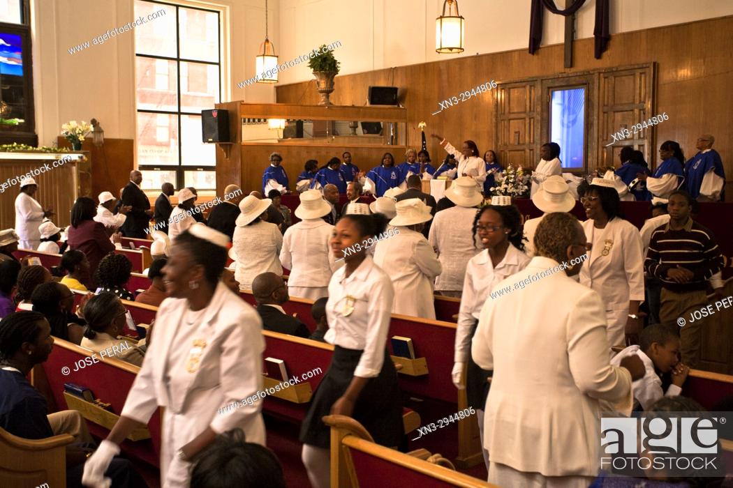 African Americans In Religious Celebration, Gospel Music Ceremony, Greater Zion Hill Baptist Church, Stock Photo, Picture And Rights Managed Image. Pic. Xn3-2944806 | Agefotostock