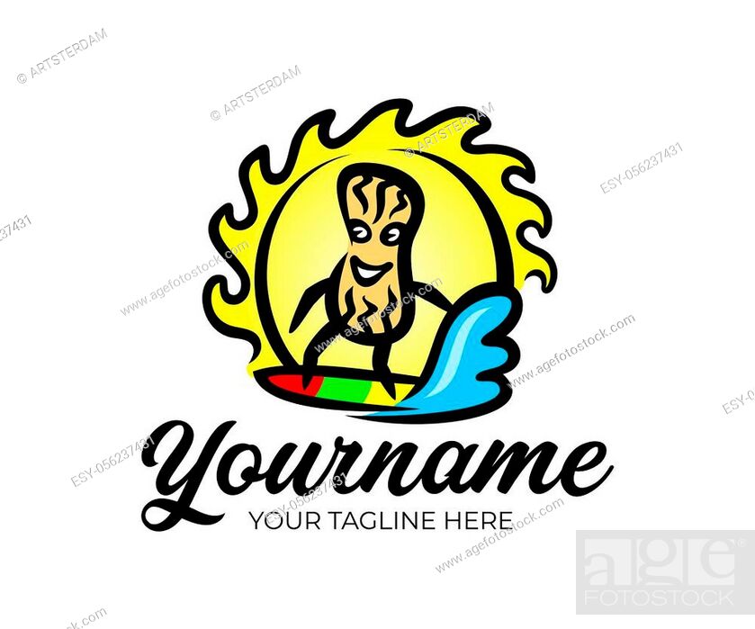 Peanuts floating on a surfboard in the ocean with a wave, against the  backdrop of the rising sun, Stock Vector, Vector And Low Budget Royalty  Free Image. Pic. ESY-056237431 | agefotostock