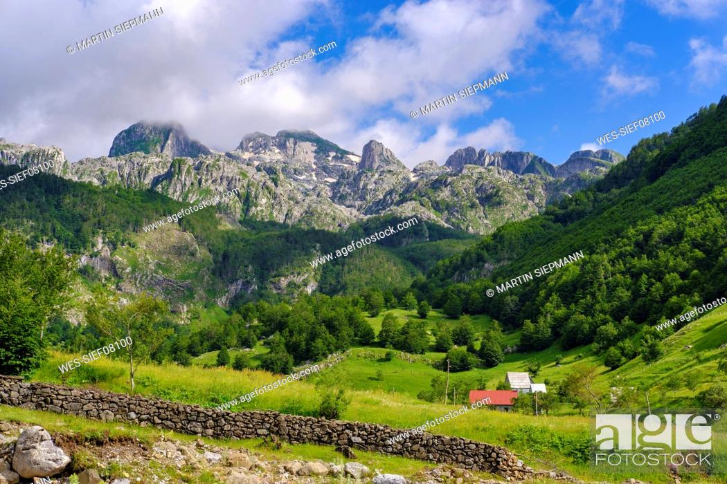 Stock Photo: Albania, Shkoder County, Albanian Alps, Kelmend Region, Lepushe.