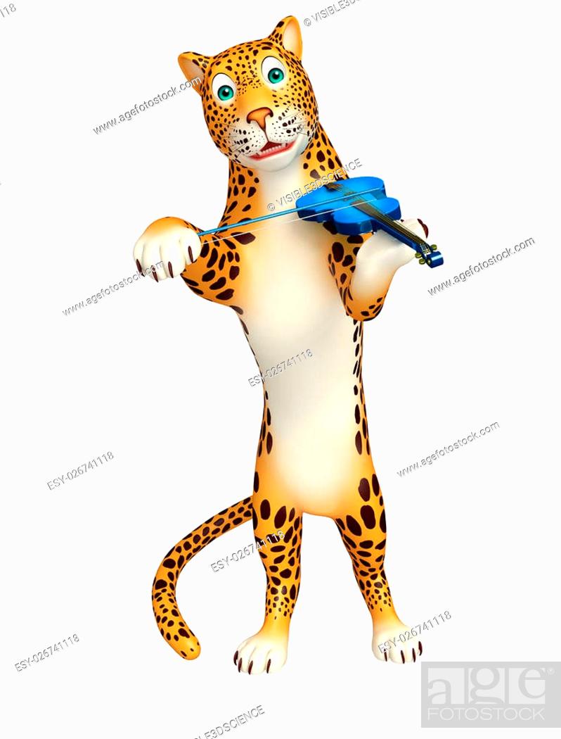 3d rendered illustration of Leopard cartoon character with violin, Stock  Photo, Picture And Low Budget Royalty Free Image. Pic. ESY-026741118 |  agefotostock