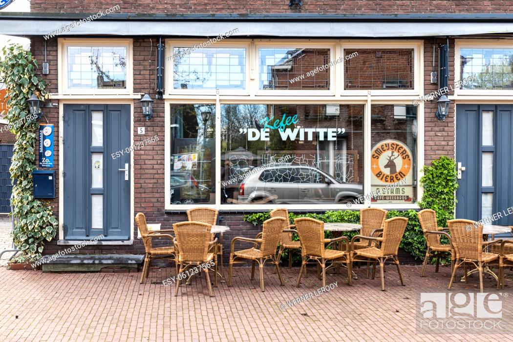 Stock Photo: Echt, Limburg, The Netherlands, 04 07 2022 - Local pub near the old market square.