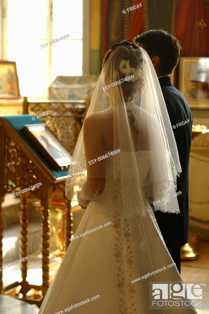Stock Photo: Before the wedding ceremony - inside church.