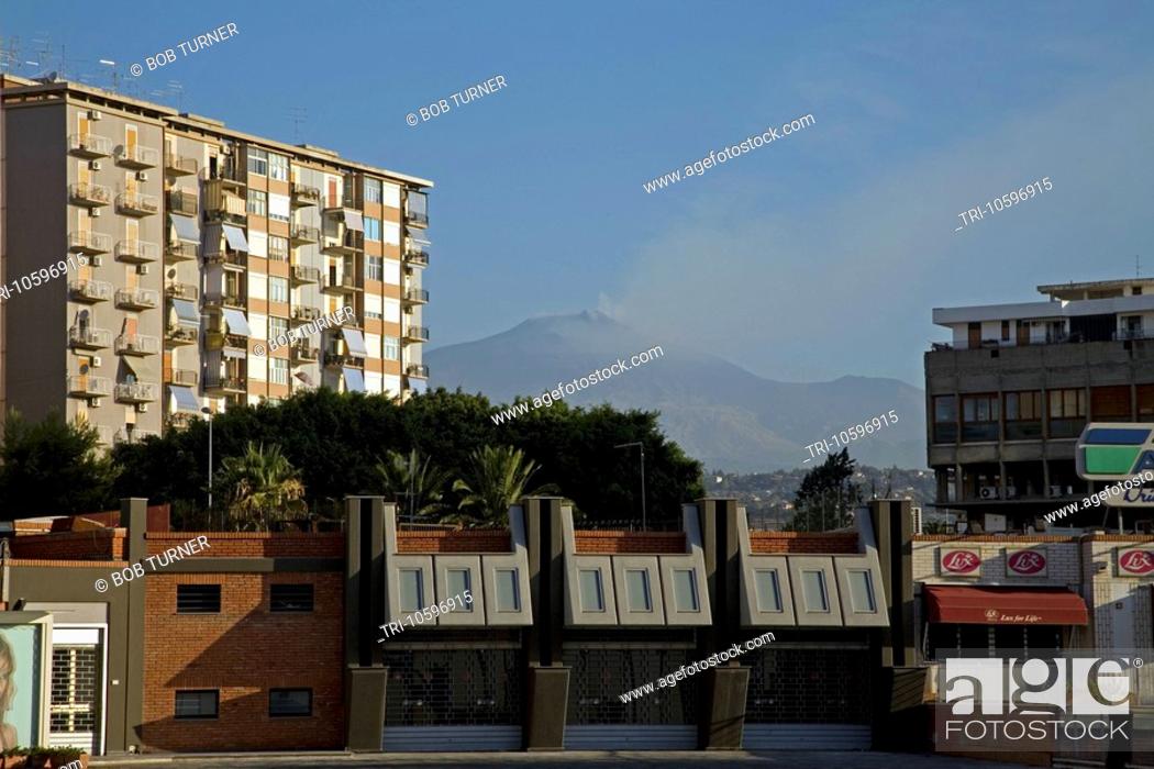 Mount Etna Apartments In Catania Sicily Italy Stock Photo