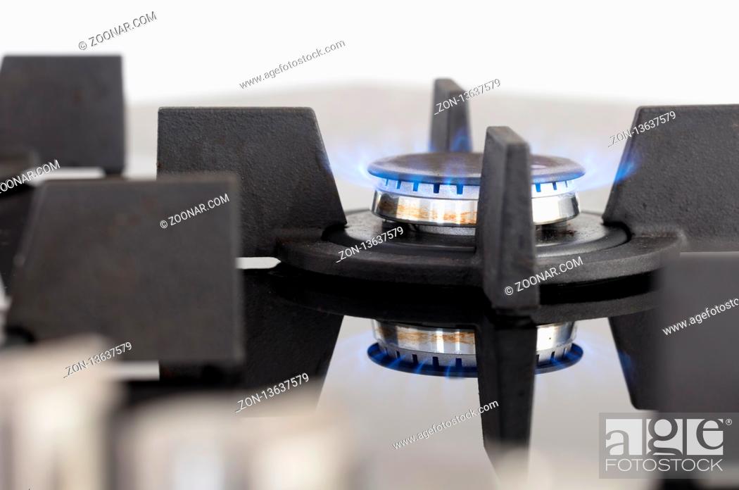 Stock Photo: Modern glass stove, dutch gas - Black stove.