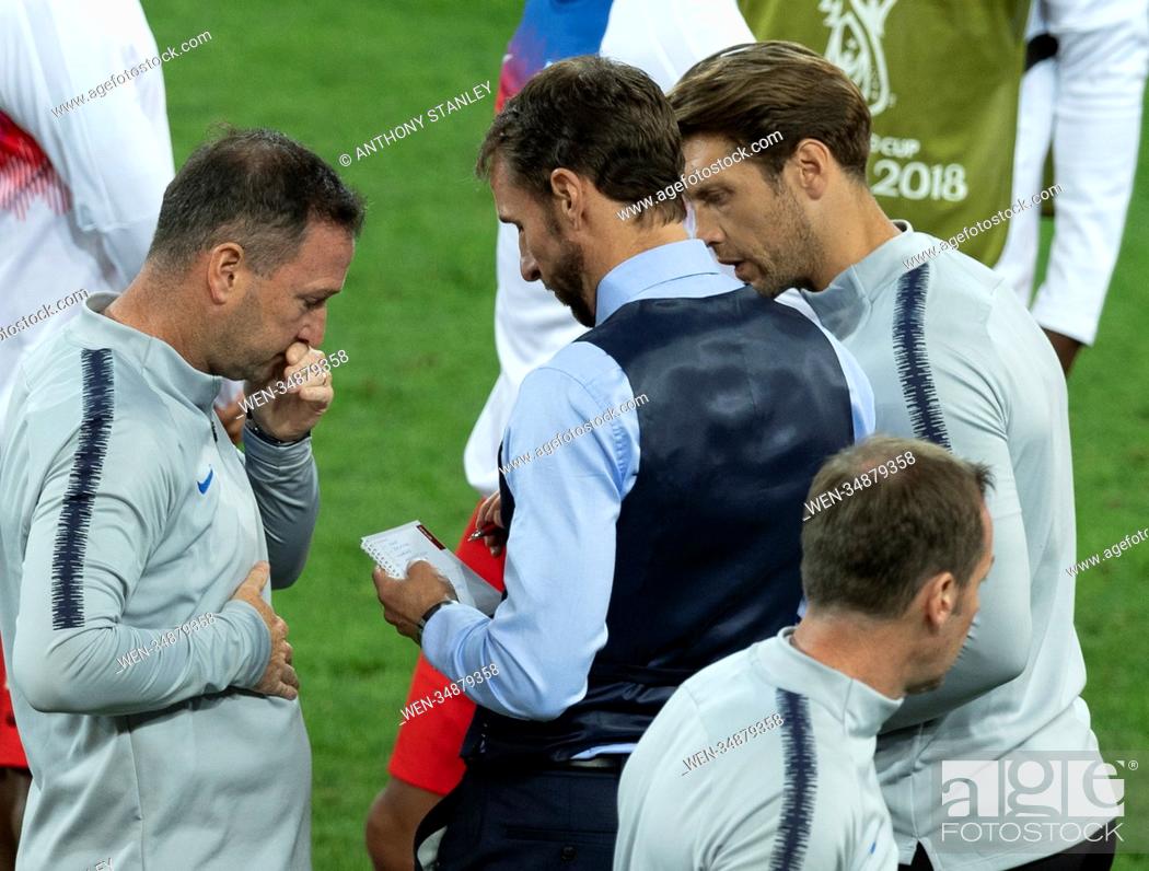 Stock Photo: 2018 FIFA World Cup Round of 16 match between Colombia and England at the Spartak Stadium in Moscow, Russia Featuring: Gareth Southgate Where: Moscow.